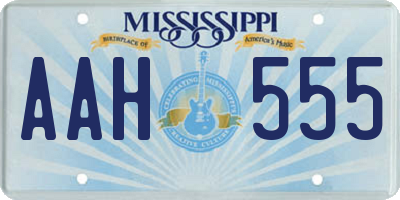 MS license plate AAH555