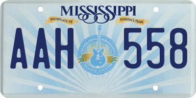 MS license plate AAH558