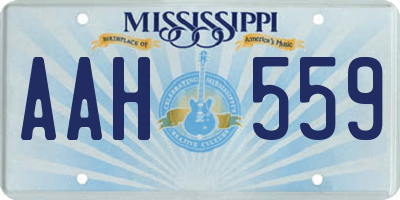 MS license plate AAH559