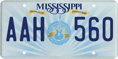 MS license plate AAH560