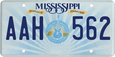 MS license plate AAH562