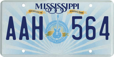 MS license plate AAH564