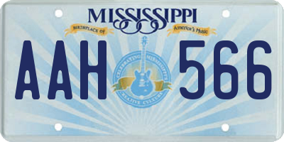 MS license plate AAH566