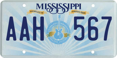 MS license plate AAH567