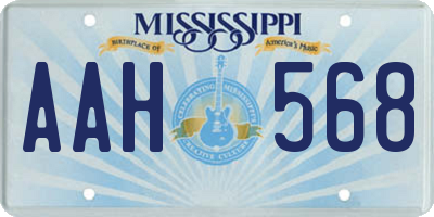 MS license plate AAH568