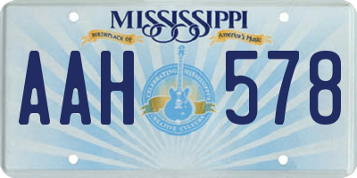 MS license plate AAH578