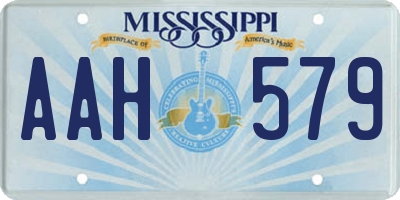 MS license plate AAH579