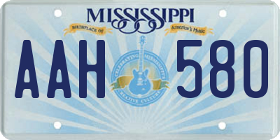 MS license plate AAH580