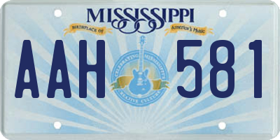 MS license plate AAH581