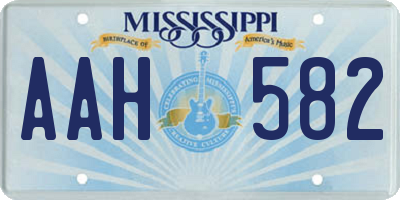 MS license plate AAH582