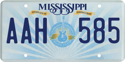 MS license plate AAH585