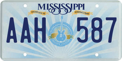 MS license plate AAH587