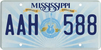 MS license plate AAH588