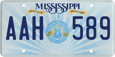 MS license plate AAH589