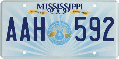 MS license plate AAH592