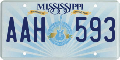 MS license plate AAH593