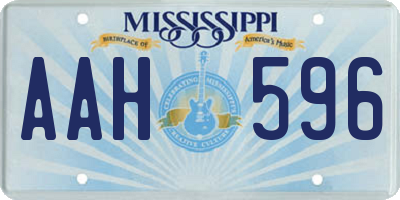 MS license plate AAH596