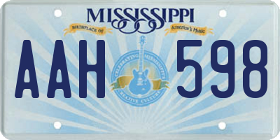 MS license plate AAH598