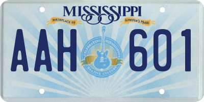 MS license plate AAH601