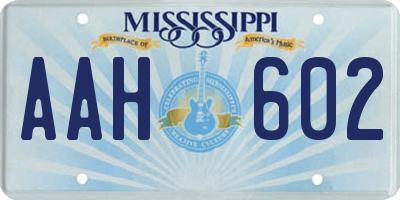 MS license plate AAH602