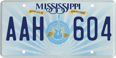 MS license plate AAH604