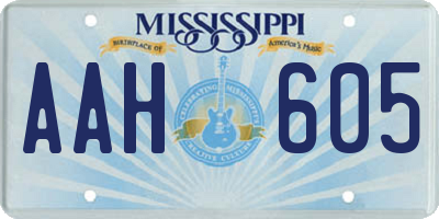 MS license plate AAH605