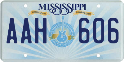 MS license plate AAH606