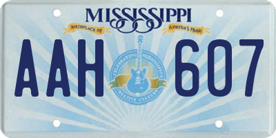 MS license plate AAH607