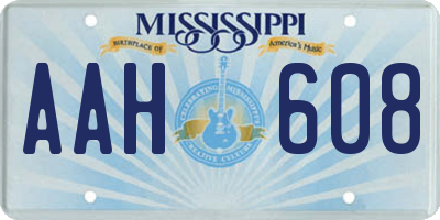 MS license plate AAH608