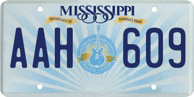 MS license plate AAH609