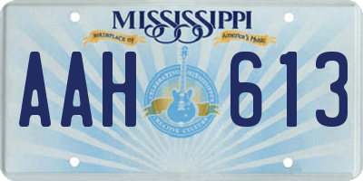 MS license plate AAH613