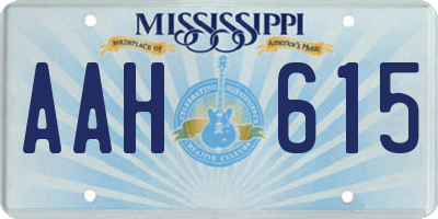 MS license plate AAH615