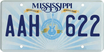 MS license plate AAH622