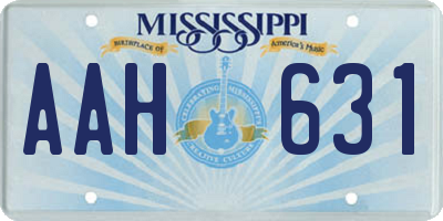 MS license plate AAH631