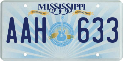 MS license plate AAH633