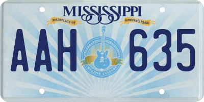 MS license plate AAH635