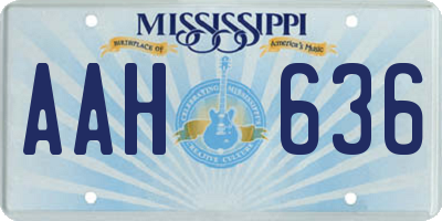 MS license plate AAH636