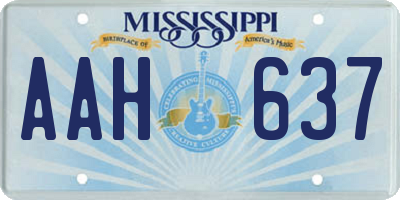 MS license plate AAH637