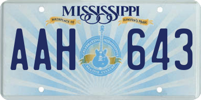 MS license plate AAH643