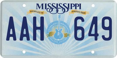 MS license plate AAH649