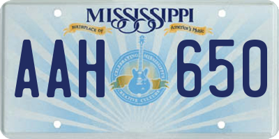 MS license plate AAH650