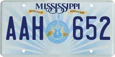 MS license plate AAH652