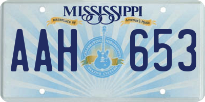 MS license plate AAH653