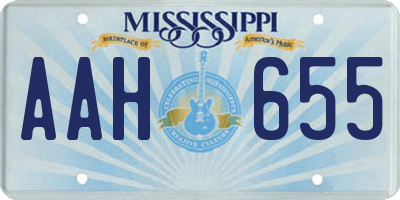 MS license plate AAH655