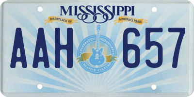 MS license plate AAH657