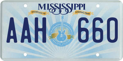 MS license plate AAH660