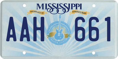 MS license plate AAH661