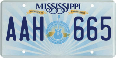 MS license plate AAH665