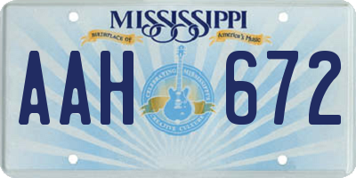 MS license plate AAH672