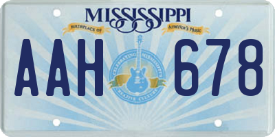 MS license plate AAH678